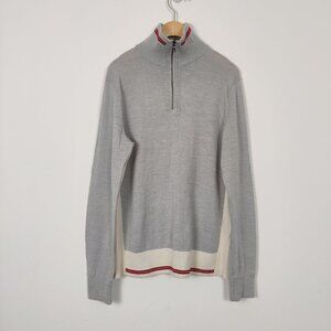 Banana Republic Men's Wool Sweater Size Medium Silver Color Block Fall Academia